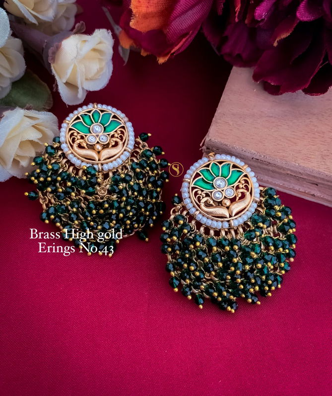  Earrings Brass High Gold Earrings Wholesale Price In Surat

